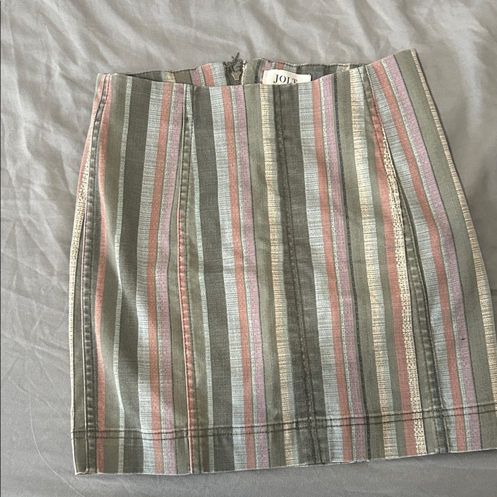 Jolt Multicolor Striped Pencil Skirt